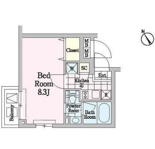 クロノガーデン神楽坂208号室の図面