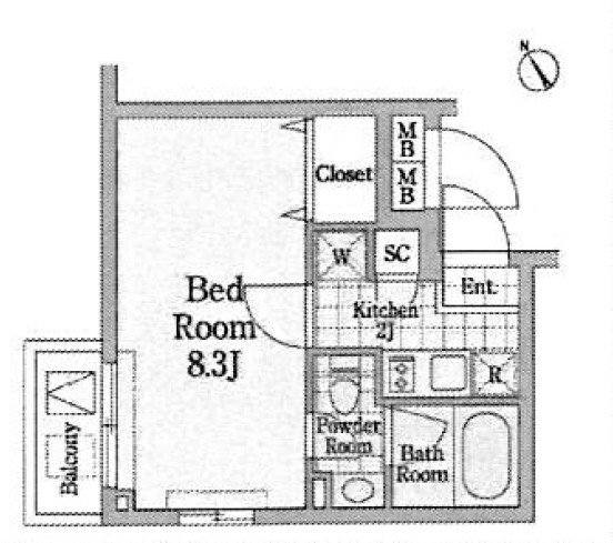 クロノガーデン神楽坂308号室の図面