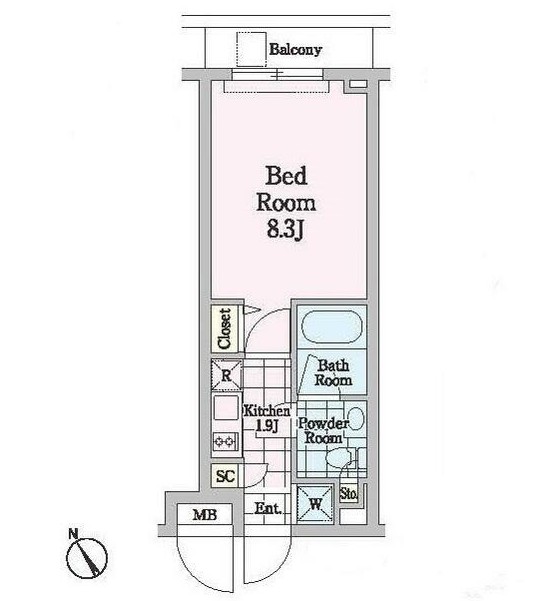 クロノガーデン神楽坂403号室の図面