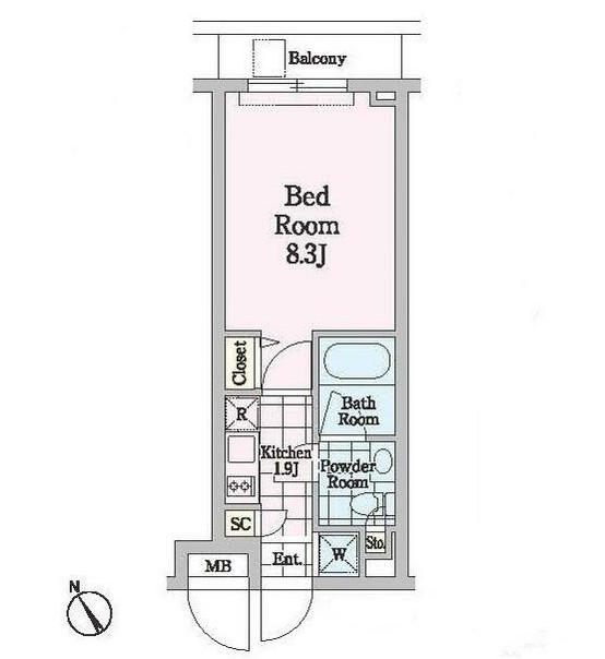 クロノガーデン神楽坂404号室の図面