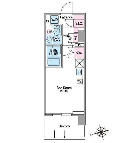コンフォリア東新宿ステーションフロント407号室の図面