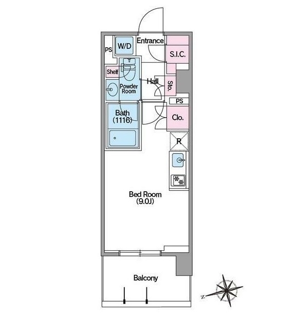 コンフォリア東新宿ステーションフロント807号室の図面
