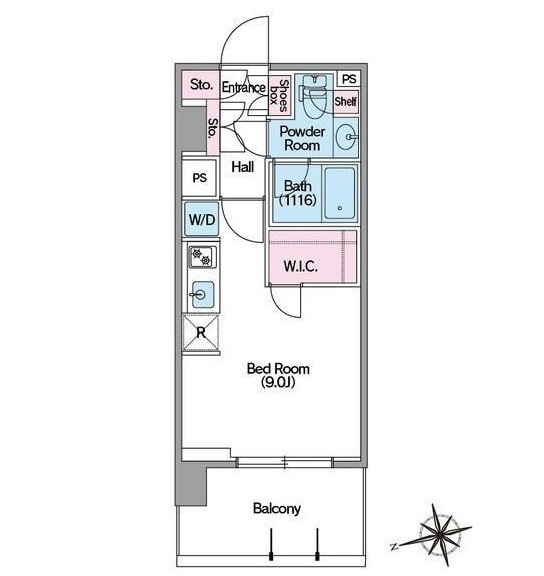 コンフォリア東新宿ステーションフロント906号室の図面