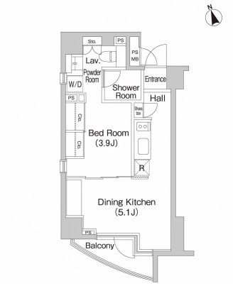 プライムアーバン麻布十番Ⅱ401号室の図面