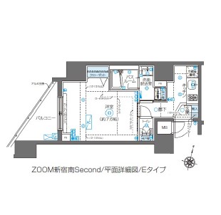 ZOOM新宿南Second703号室の図面