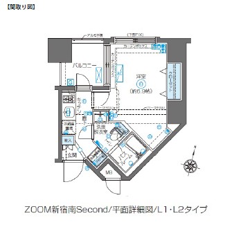 ZOOM新宿南Second801号室の図面