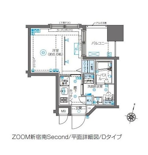 ZOOM新宿南Second802号室の図面