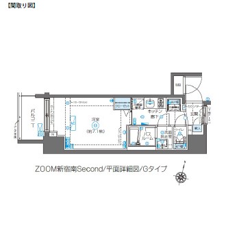 ZOOM新宿南Second805号室の図面