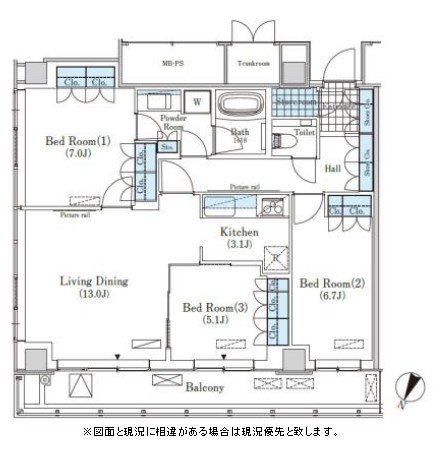 メルクマール京王笹塚レジデンス2102号室の図面