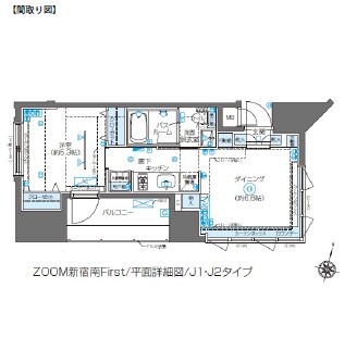 ZOOM新宿南Ｆｉｒｓｔ1003号室の図面