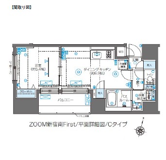 ZOOM新宿南Ｆｉｒｓｔ303号室の図面