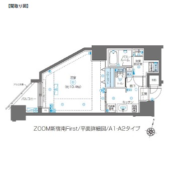 ZOOM新宿南Ｆｉｒｓｔ501号室の図面