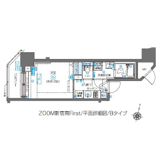 ZOOM新宿南Ｆｉｒｓｔ702号室の図面