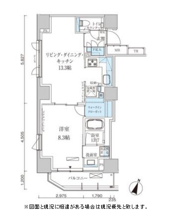 パークアクシス赤坂見附1105号室の図面