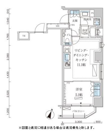 パークアクシス赤坂見附1201号室の図面