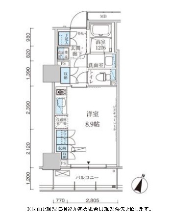 パークアクシス赤坂見附202号室の図面