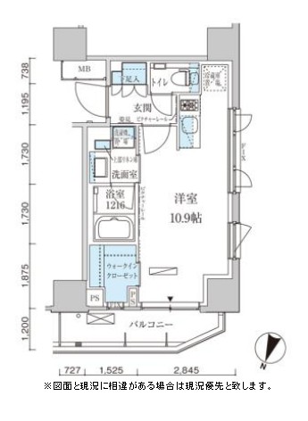 パークアクシス赤坂見附206号室の図面