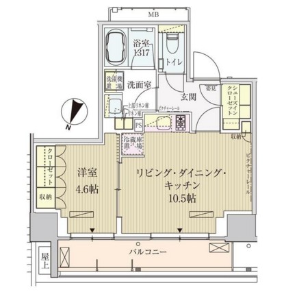パークアクシス赤坂見附207号室の図面