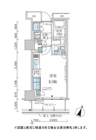 パークアクシス赤坂見附404号室の図面