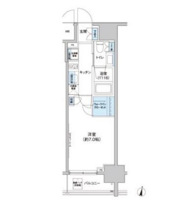 パークキューブ西新宿203号室の図面