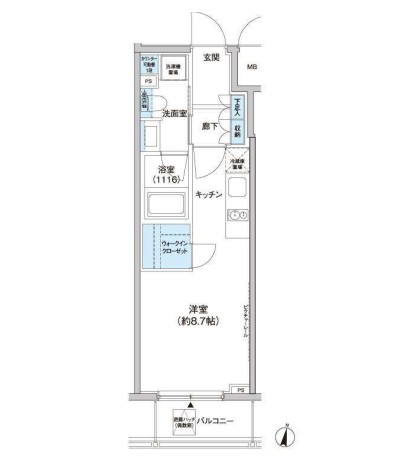 パークキューブ西新宿304号室の図面