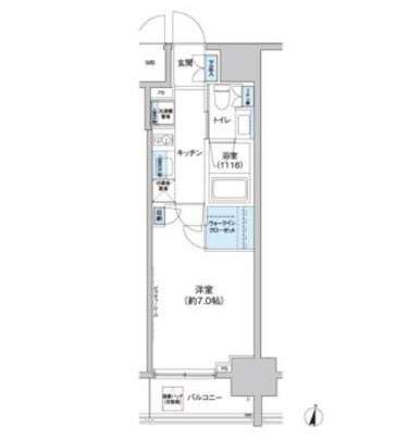 パークキューブ西新宿403号室の図面