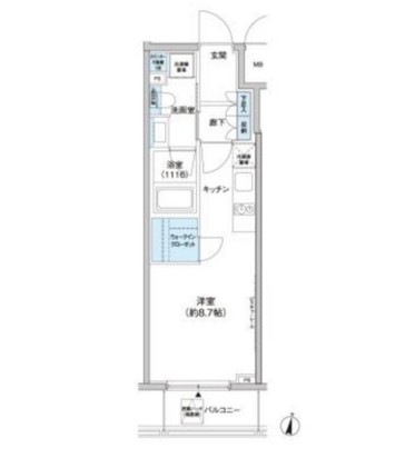 パークキューブ西新宿504号室の図面