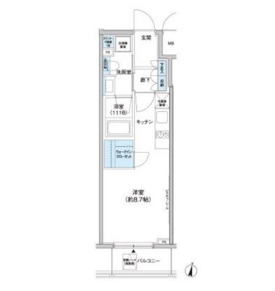 パークキューブ西新宿704号室の図面