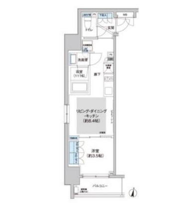 パークキューブ西新宿705号室の図面