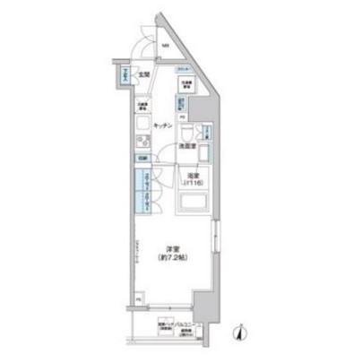 パークキューブ西新宿801号室の図面