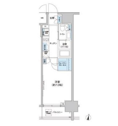 パークキューブ西新宿803号室の図面