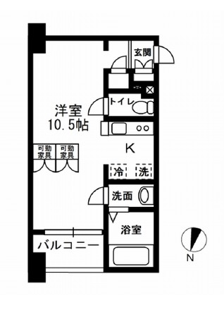レジディア代々木Ⅱ101号室の図面