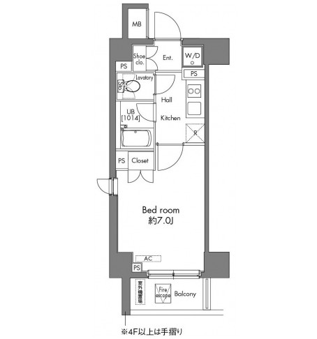 プラウドフラット早稲田104号室の図面