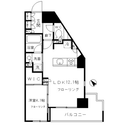 パークリュクス渋谷北参道mono204号室の図面