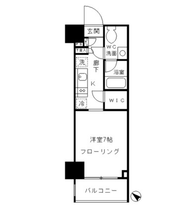 パークリュクス渋谷北参道mono703号室の図面