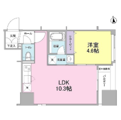リバーレ東新宿1002号室の図面