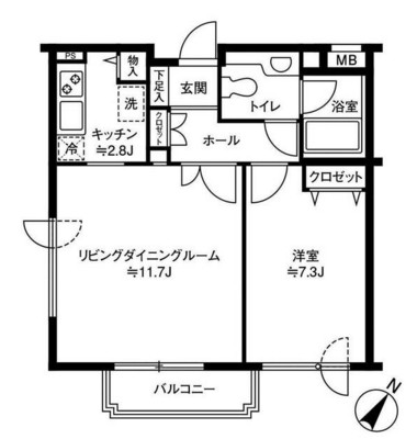 参宮橋マンション101号室の図面