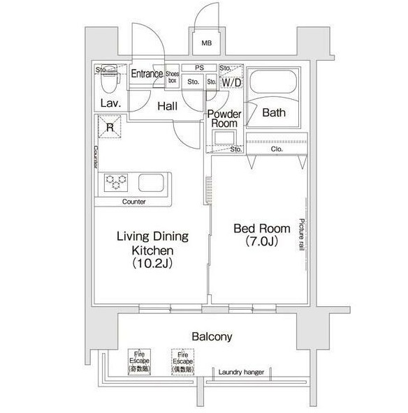 コンフォリア新宿1004号室の図面