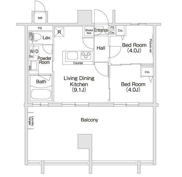 コンフォリア新宿1102号室の図面