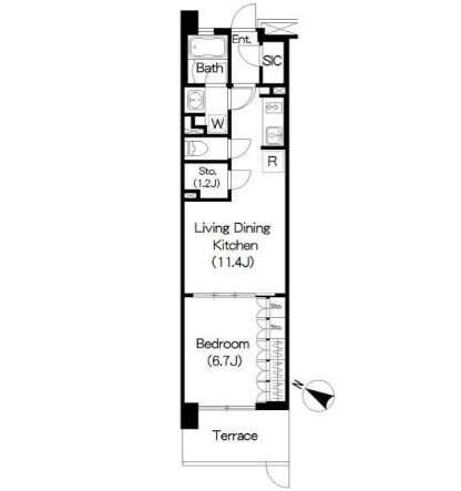 Ｂｒｉｌｌｉａ　ｉｓｔ　三軒茶屋　アイビーテラス103号室の図面