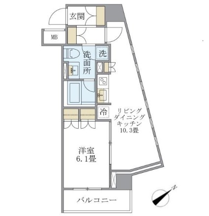 Ｂｒｉｌｌｉａ　ｉｓｔ　銀座東1005号室の図面