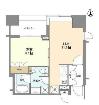 ＬａＳａｎｔｅ麻布十番401号室の図面