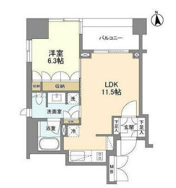 ＬａＳａｎｔｅ麻布十番902号室の図面
