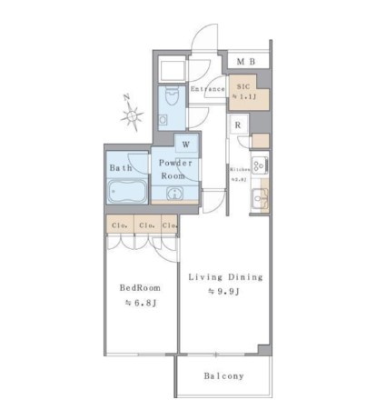 Ｂｒｉｌｌｉａ　ｉｓｔ　西麻布霞町302号室の図面