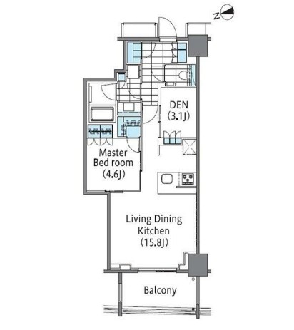 コンフォリア新宿イーストサイドタワー1002号室の図面