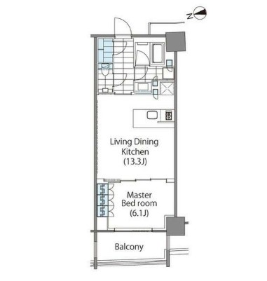 コンフォリア新宿イーストサイドタワー1006号室の図面