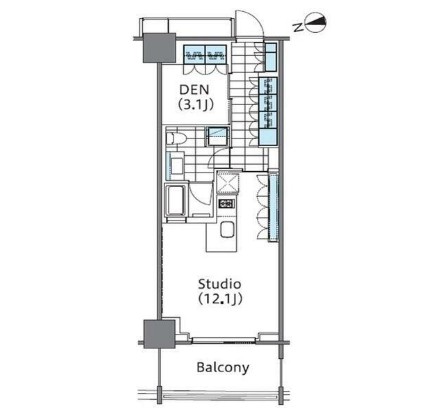 コンフォリア新宿イーストサイドタワー1103号室の図面