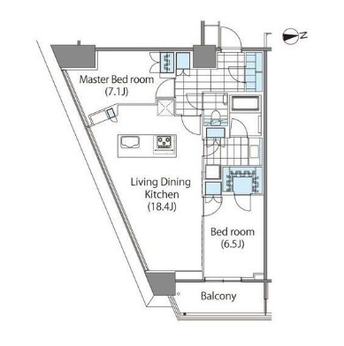 コンフォリア新宿イーストサイドタワー1116号室の図面
