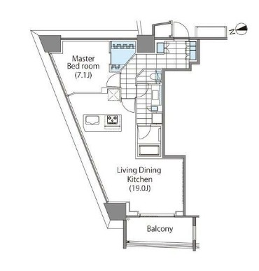 コンフォリア新宿イーストサイドタワー1401号室の図面