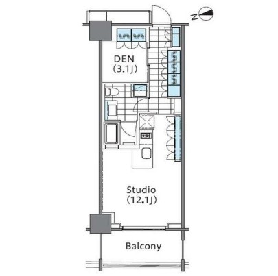 コンフォリア新宿イーストサイドタワー1403号室の図面